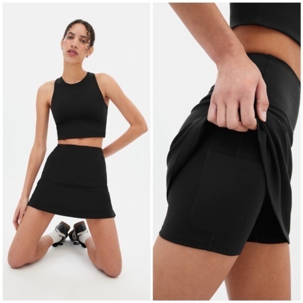 Girlfriend Collective Black Sports Skirt Size Medium